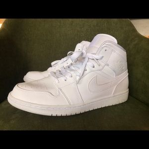 Jordan 1 Mid Triple White Size:10.5